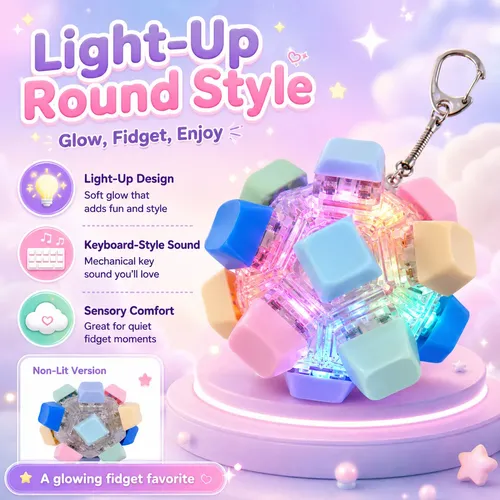 Set De 2 Llaveros Fidget Teclado Con Interruptores Mecánicos – Clicker De Colores, Juguete Antiestrés Portátil Y Decorativo Para Dedos