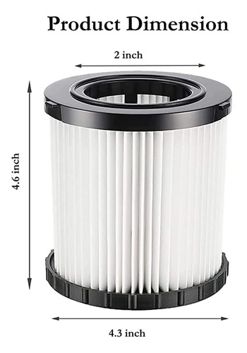 Filtro De Reemplazo Hepa Dcv5801h Para Dewalt Dcv580 Y Dcv58