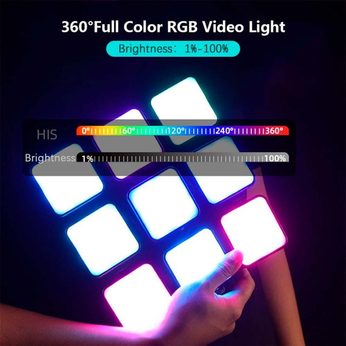 Foco Led Rgb Yongnuo Yn60 Para Cámara Y Celular | 2000mah. Negro