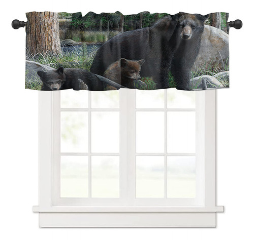 Cortina Cenefa Para Ventana Cocina Diseño Rustico Oso Negro