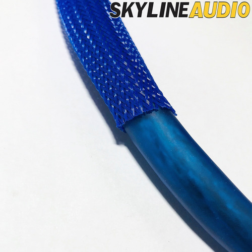Imagen 4 de 7 de Nylon Malla Cubre Cable Piel De Serpiente Azul 18mm X-1m 3d