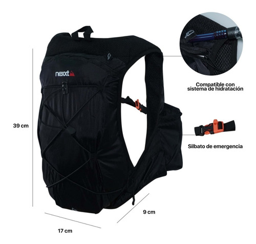 Imagen 3 de 10 de Chaleco Mochila Nexxt + Bolsa De Hidratacion Running