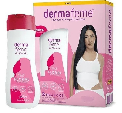 Dermafeme Kit Com 2 Sabonete Íntimo Floral 200ml Cada Cimed 