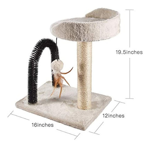 Imagen 3 de 5 de Peekab Poste Rascador De Gato Con Arbol De Torre De Gato Y