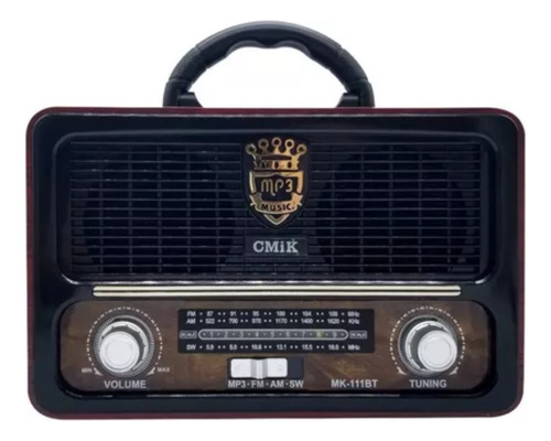 Radio Portatil Retro Am/fm/bluetooth 23x14cm  Mod.mk-111bt