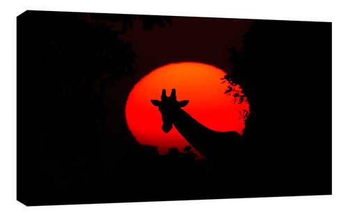 Cuadro Decorativo Canvas Moderno Girafas En La Selva Color Girafas En La Selva 2 Armazón Natural