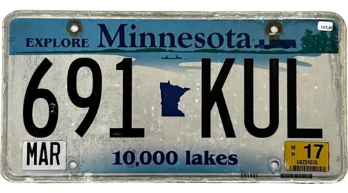 Minnesota Original Placa Metálica Carro Eua Usa Americana