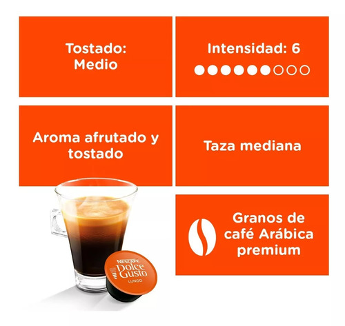 Cápsulas Nescafé Dolce Gusto Lungo