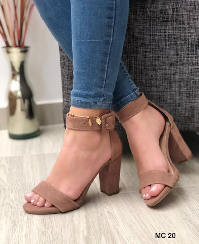 Sandalia Tacón Cubano Mujer Moda Colombiana