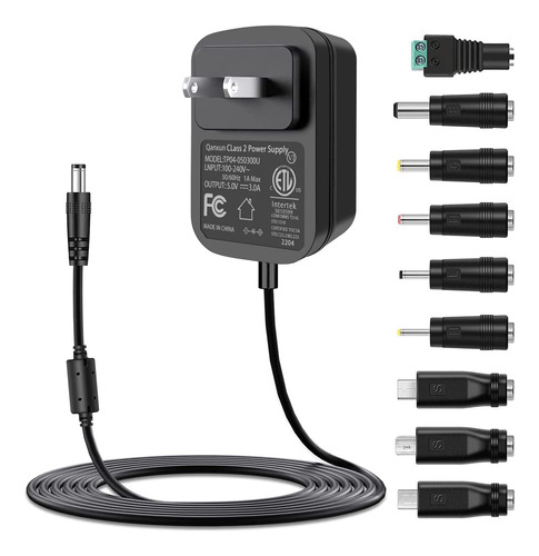 Adaptador De Corriente Cc De 120 V-240 V A 5 V 3 A, Cargador