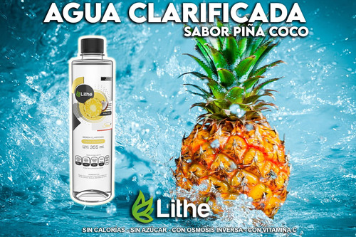 Agua Sabor Piña Coco Lithe Sin Calorías 500 Ml Caja