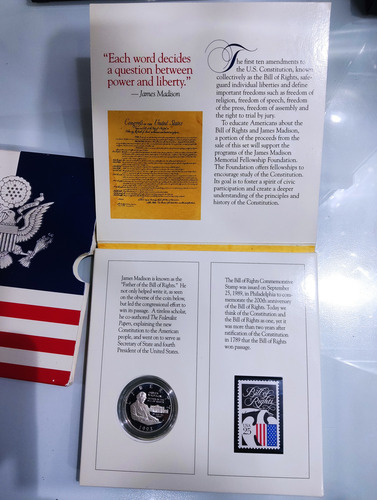 Encarte Moeda Usa Proof Half Dollar Prata .900 E Selo