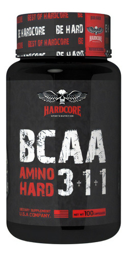 Bcaa 3.1.1 Amino Hard 60 Cps Hardcore Sports Nutrition C/ Nf Sabor Natural