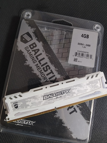 Memória Crucial Ballistix 4gb Ddr4 2400 Mhz - Branca (Usado)