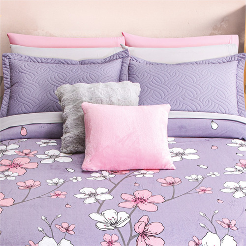 Cobertor Ultrasuave Matrimonial/individual Saori Concord Color Lavanda