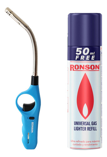 Pack Recarga Gas Butano Ronson + Encendedor Ronson Flex