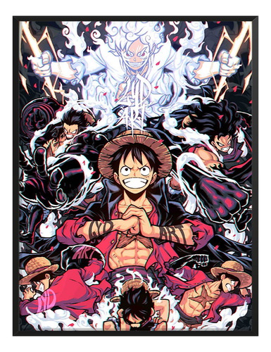 Cuadro Luffy Anime One Piece Sala Cuarto Niños C/ Marco