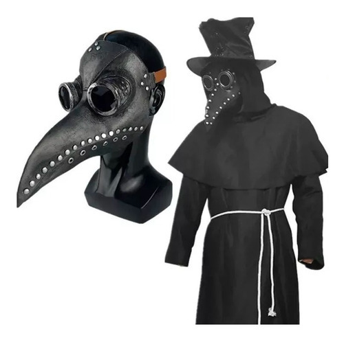 Máscara De Doctor De La Peste Con Pico Para Halloween Color Negro