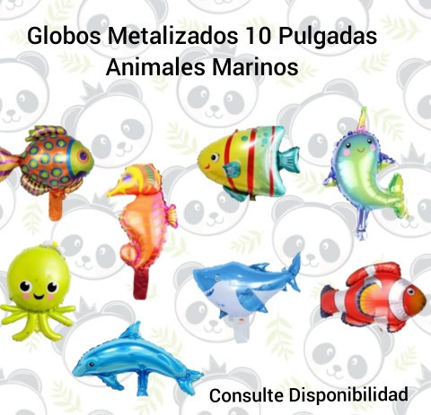 Globos Metalizados Animales Marinos Peces Tiburón Pulpo 