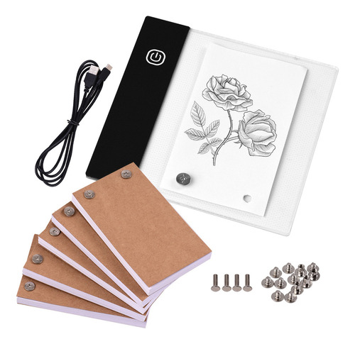 Flip Book Kit Con Mini Almohadilla Led Lightbox Tablet Diseñ