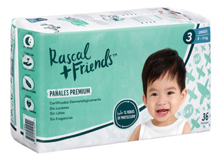 Pañales Bebé Rascal Friends T-3 - Unidad a $1572
