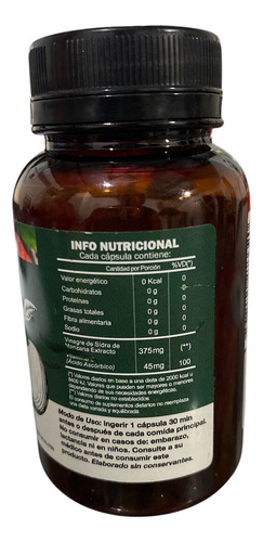 Vinagre Sidra De Manzana + Vitamina C Capsulas X 50 Natier S