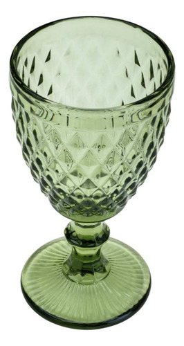 Jogo 10 Taças De Vidro Bico Abacaxi Verde Água Lyor 325ml