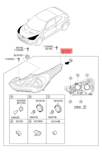 Optico Delantero Derecho Para Hyundai Veloster 2011 2018