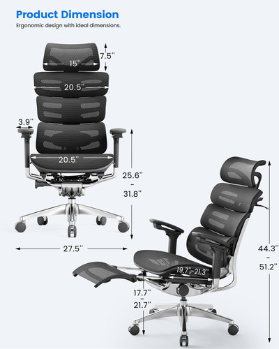 Odinergo Ergo Max 747 Silla Ejecutiva Ajustable De Alta Gama