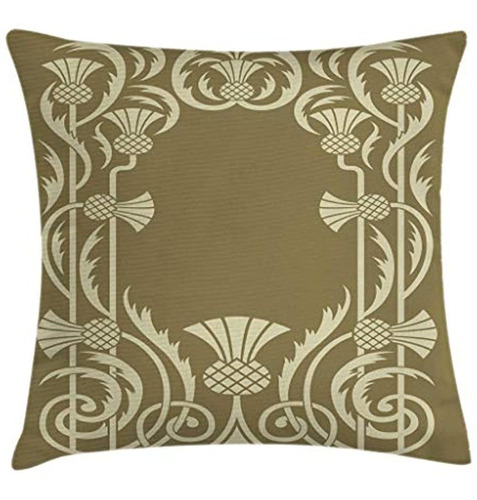 Ambesonne Art Nouveau Throw Pillow Funda De Cojín, Borde Flo