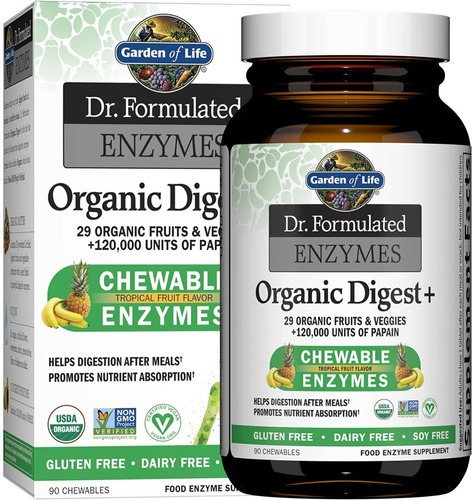 Organic Digest Enzimas Digestivas Probioticos Eg E29 Sabor Tropical Fruit