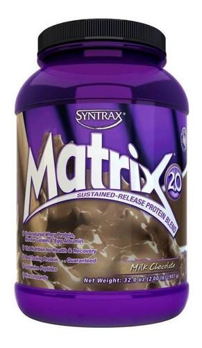 Suplemento em pó Syntrax  Matrix proteínas Matrix sabor  chocolate ao leite em pote de 907g