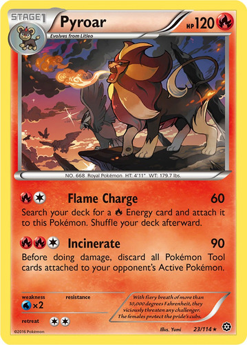 Cartas Pokemon Pyroar 23/114 Reverse Steam Siege Sts (Usado)
