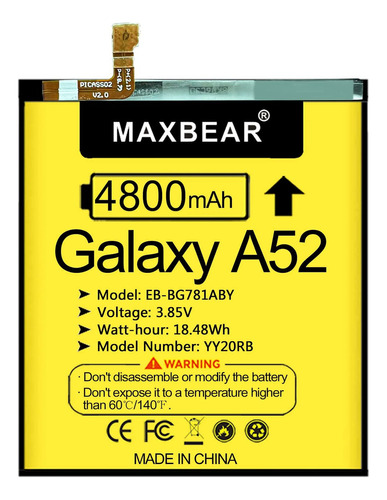 Maxbear - Batería De Repuesto Para Samsung Galaxy A52 (4g /