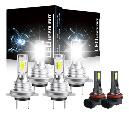 6x H7+h7 Led Faro Alto Bajo Haz+h11 Bombillas Antiniebla Kit