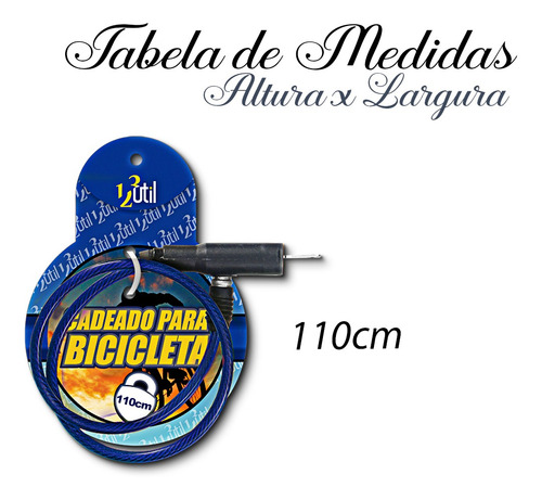 Cadeado Para Bicicleta Com Chave 123útil Original Cor:azul