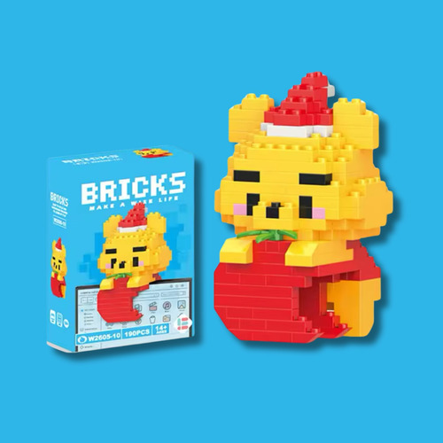 Mini Bloco De Montar Desenho Animado Bricks Com 207 Peças