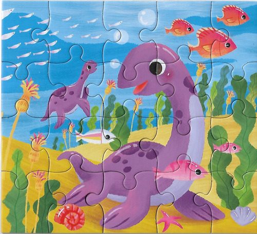 Set De 6 Rompecabezas De Dinosaurios, 20 Piezas C/u. Set 1