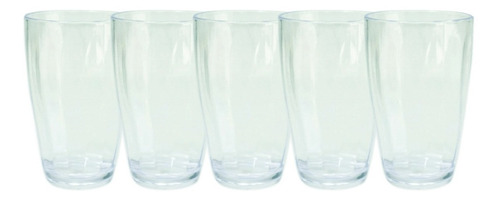 5 Vaso Plástico Acrílico Nuevos Transparente 410 Ml