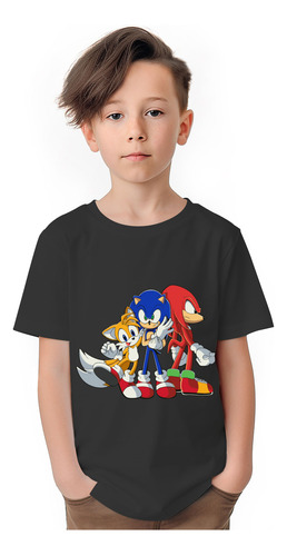 Polera Niños Sonic Tails Knuckles Cartoon Algodon Wiwi