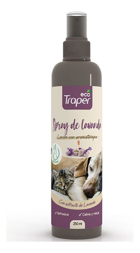 Eco Traper Spray Lavanda Aromaterapia Perro Y Gato 250ml Np Tono De Pelaje Recomendado Cod: 7805505009304