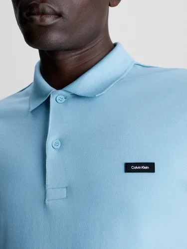 Polo Stretch Slim Button Celeste Calvin Klein