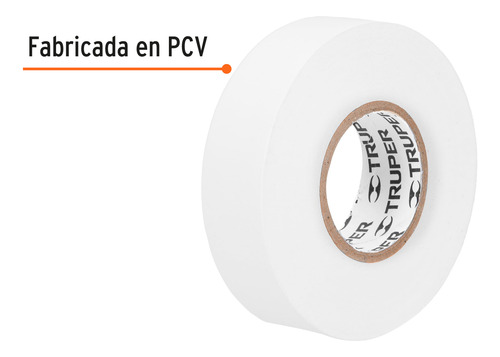 Cinta De Aislar Blanca Pvc 18 M X 19 Mm Truper 12506