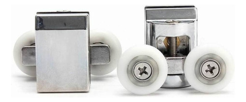 Paquete De 4 Ruedas Dobles Para Puerta De Ducha, Vidrio De