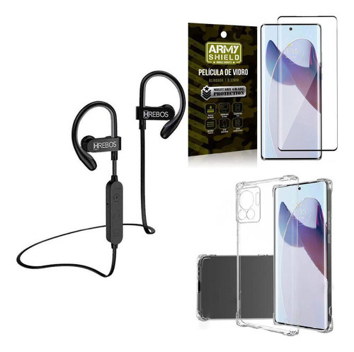 Kit Fone Bluetooth Hs188 Moto Edge 30 Fusion + Capa E Pel 3d