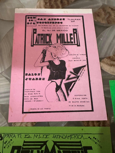 Flyer Original Patrick Miller México Vintage Época High 80s