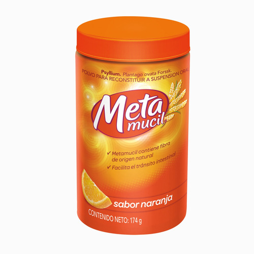 Fibra Natural Metamucil Sabor Naranja 174 - g a $12