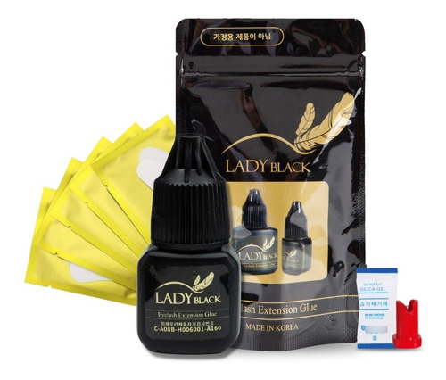 Pegamento Pestañas Mink 1x1 Premium Lady Black + 5 Parches