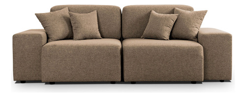 Sillón Sofa 2 Cuerpo Living Moderno Ecocuero - Denver Alazan Diseño De La Tela Eco Cuero