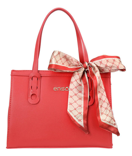 Bolsa Mini Tote Enso Mujer Eb243315ttr Rojo Acabado de los herrajes Oro Diseño de la tela Liso